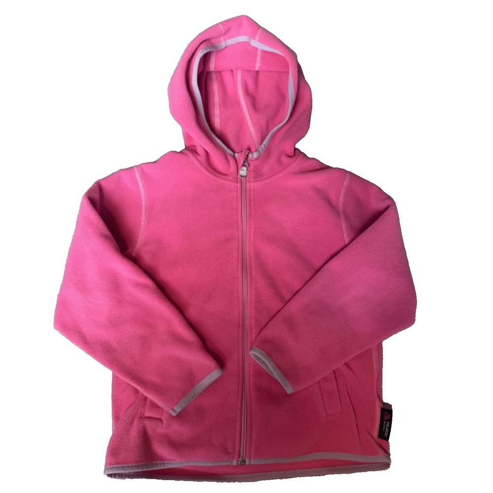 Hanna Andersson Girls‎ Polartec WindPro Pink Fleece Hooded ZipUp Jacket Sz 6-7